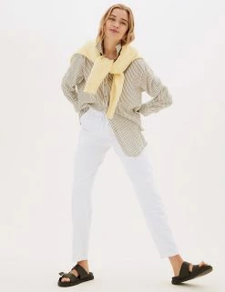 Deals ✨ M&S Collection Linen Rich Tapered Ankle Grazer Trousers 🎉 -Women's Holiday Shop Sales SD 01 T57 7086 P6 X EC 0