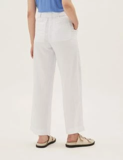 Brand new 🤩 M&S Collection Pure Linen Belted Wide Leg Trousers 😀 -Women's Holiday Shop Sales SD 01 T57 7136 P6 X EC 3