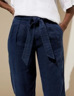 Best deal ⌛ M&S Collection Pure Linen Belted Tapered Trousers ✨ 24 Best deal ⌛ M&S Collection Pure Linen Belted Tapered Trousers ✨ -Women's Holiday Shop Sales SD 01 T57 7146 F0 X EC 1