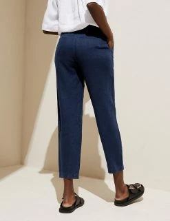 Best deal ⌛ M&S Collection Pure Linen Belted Tapered Trousers ✨ 26 Best deal ⌛ M&S Collection Pure Linen Belted Tapered Trousers ✨ -Women's Holiday Shop Sales SD 01 T57 7146 F0 X EC 3