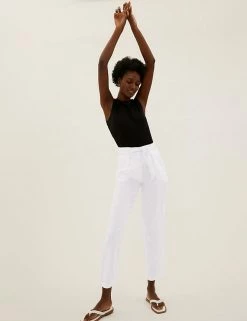 Best deal ⌛ M&S Collection Pure Linen Belted Tapered Trousers ✨ 33 Best deal ⌛ M&S Collection Pure Linen Belted Tapered Trousers ✨ -Women's Holiday Shop Sales SD 01 T57 7146 P6 X EC 0