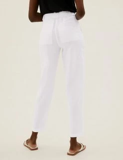 Best deal ⌛ M&S Collection Pure Linen Belted Tapered Trousers ✨ 36 Best deal ⌛ M&S Collection Pure Linen Belted Tapered Trousers ✨ -Women's Holiday Shop Sales SD 01 T57 7146 P6 X EC 2