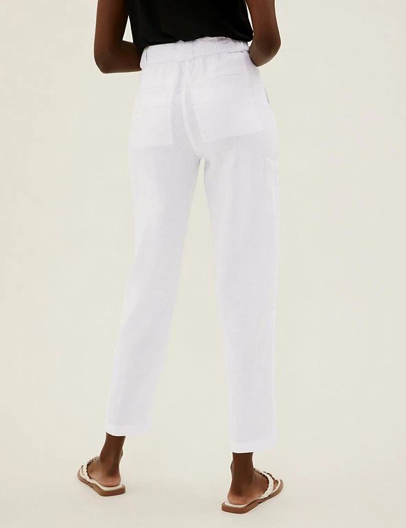 Best deal ⌛ M&S Collection Pure Linen Belted Tapered Trousers ✨ 15 Best deal ⌛ M&S Collection Pure Linen Belted Tapered Trousers ✨ - Image 15