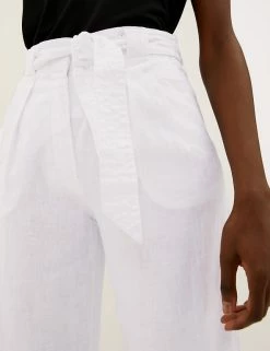 Best deal ⌛ M&S Collection Pure Linen Belted Tapered Trousers ✨ 37 Best deal ⌛ M&S Collection Pure Linen Belted Tapered Trousers ✨ -Women's Holiday Shop Sales SD 01 T57 7146 P6 X EC 3