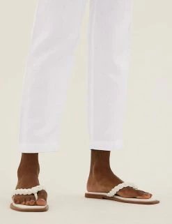 Best deal ⌛ M&S Collection Pure Linen Belted Tapered Trousers ✨ 38 Best deal ⌛ M&S Collection Pure Linen Belted Tapered Trousers ✨ -Women's Holiday Shop Sales SD 01 T57 7146 P6 X EC 4