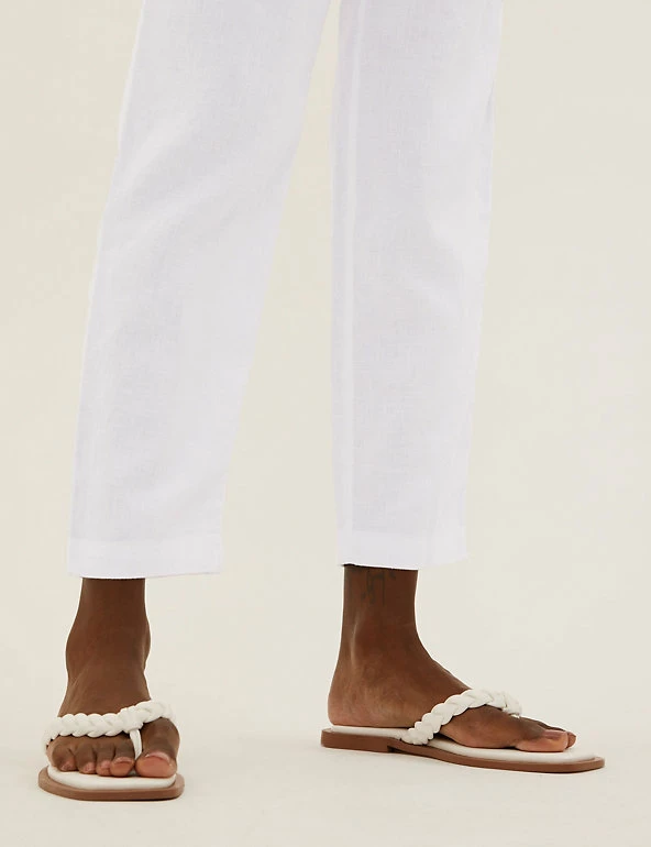 Best deal ⌛ M&S Collection Pure Linen Belted Tapered Trousers ✨ 17 Best deal ⌛ M&S Collection Pure Linen Belted Tapered Trousers ✨ - Image 17