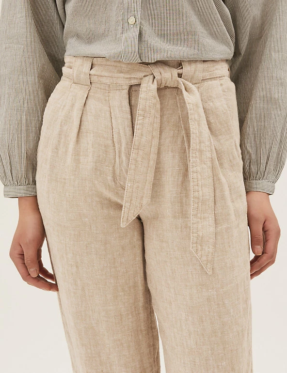 Best deal ⌛ M&S Collection Pure Linen Belted Tapered Trousers ✨ 20 Best deal ⌛ M&S Collection Pure Linen Belted Tapered Trousers ✨ - Image 20
