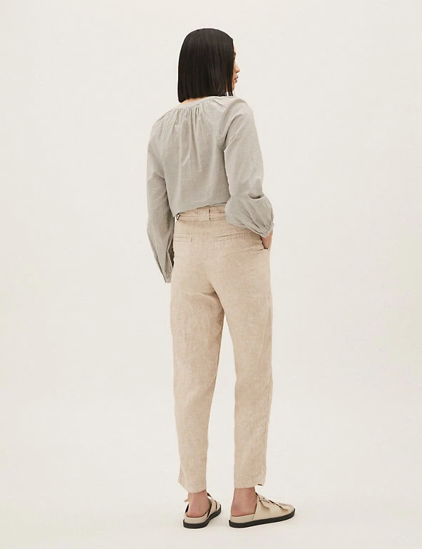 Best deal ⌛ M&S Collection Pure Linen Belted Tapered Trousers ✨ 22 Best deal ⌛ M&S Collection Pure Linen Belted Tapered Trousers ✨ - Image 22