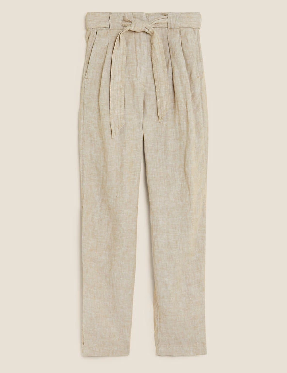 Best deal ⌛ M&S Collection Pure Linen Belted Tapered Trousers ✨ 19 Best deal ⌛ M&S Collection Pure Linen Belted Tapered Trousers ✨ - Image 19