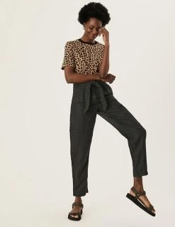 Best deal ⌛ M&S Collection Pure Linen Belted Tapered Trousers ✨ 27 Best deal ⌛ M&S Collection Pure Linen Belted Tapered Trousers ✨ -Women's Holiday Shop Sales SD 01 T57 7146 Y0 X EC 0