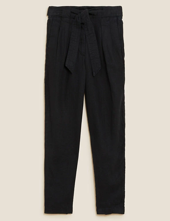 Best deal ⌛ M&S Collection Pure Linen Belted Tapered Trousers ✨ 7 Best deal ⌛ M&S Collection Pure Linen Belted Tapered Trousers ✨ - Image 7