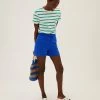 Coupon 🤩 M&S Collection Cotton Rich Jersey High Waisted Shorts 🧨