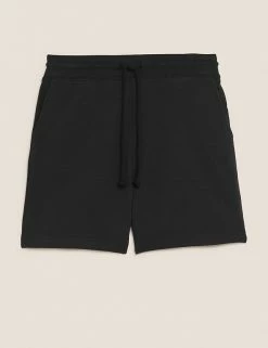 Coupon 🤩 M&S Collection Cotton Rich Jersey High Waisted Shorts 🧨 -Women's Holiday Shop Sales SD 01 T57 7185 Y0 X EC 90