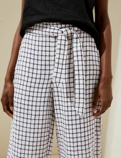 Cheapest ⌛ M&S Collection Pure Linen Belted Balloon Trousers ✔️ -Women's Holiday Shop Sales SD 01 T57 7687 V4 X EC 2