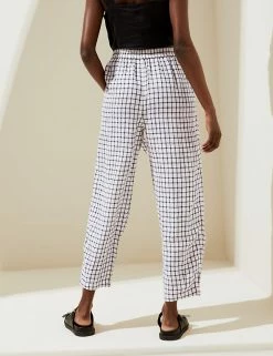 Cheapest ⌛ M&S Collection Pure Linen Belted Balloon Trousers ✔️ -Women's Holiday Shop Sales SD 01 T57 7687 V4 X EC 4