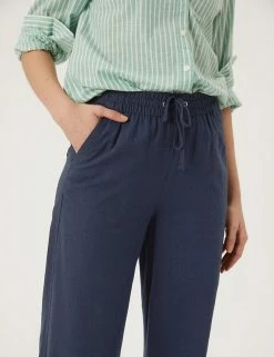 Best deal ✔️ M&S Collection Linen Rich Wide Leg Trousers ✔️ -Women's Holiday Shop Sales SD 01 T57 7996 F0 X EC 2