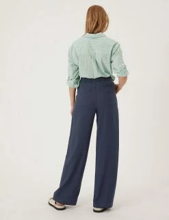 Best deal ✔️ M&S Collection Linen Rich Wide Leg Trousers ✔️ -Women's Holiday Shop Sales SD 01 T57 7996 F0 X EC 4