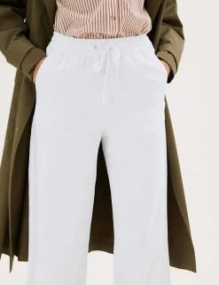 Best deal ✔️ M&S Collection Linen Rich Wide Leg Trousers ✔️ -Women's Holiday Shop Sales SD 01 T57 7996 P6 X EC 1