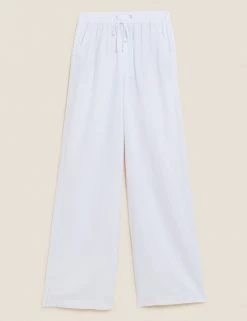 Best deal ✔️ M&S Collection Linen Rich Wide Leg Trousers ✔️ -Women's Holiday Shop Sales SD 01 T57 7996 P6 X EC 90