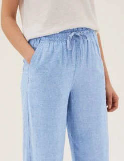 Best deal ✔️ M&S Collection Linen Rich Wide Leg Trousers ✔️ -Women's Holiday Shop Sales SD 01 T57 7996 SY X EC 3