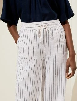 Best deal ✔️ M&S Collection Linen Rich Wide Leg Trousers ✔️ -Women's Holiday Shop Sales SD 01 T57 7996 V4 X EC 3