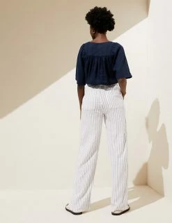 Best deal ✔️ M&S Collection Linen Rich Wide Leg Trousers ✔️ -Women's Holiday Shop Sales SD 01 T57 7996 V4 X EC 4