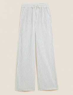Best deal ✔️ M&S Collection Linen Rich Wide Leg Trousers ✔️ -Women's Holiday Shop Sales SD 01 T57 7996 V4 X EC 90