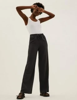 Best deal ✔️ M&S Collection Linen Rich Wide Leg Trousers ✔️ -Women's Holiday Shop Sales SD 01 T57 7996 Y0 X EC 1