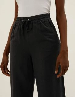 Best deal ✔️ M&S Collection Linen Rich Wide Leg Trousers ✔️ -Women's Holiday Shop Sales SD 01 T57 7996 Y0 X EC 2