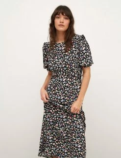 Coupon 🔥 Nobody's Child 👗 Dresses Floral Round Neck Midaxi Tea 👗 Dress 🥰