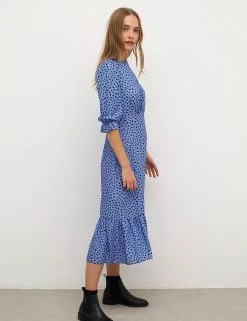 Budget ⌛ Nobody's Child 👗 Dresses Fruit Print Round Neck Midaxi Waisted 👗 Dress ✨ -Women's Holiday Shop Sales SD 01 T82 2918 E4 X EC 4