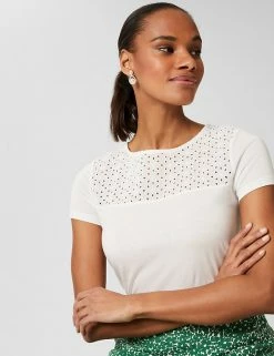 Top 10 🎁 HOBBS Women Cotton Modal Blend Broderie Detail T-Shirt ⌛ 7 Top 10 🎁 HOBBS Women Cotton Modal Blend Broderie Detail T-Shirt ⌛ -Women's Holiday Shop Sales SD 01 T83 6076 KY X EC 1