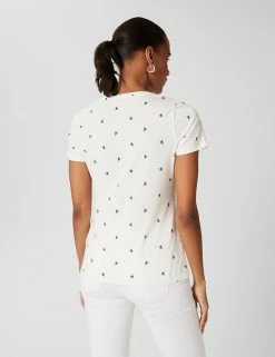 Promo 👏 HOBBS Women Pure Cotton Printed Crew Neck T-Shirt ⌛ 9 Promo 👏 HOBBS Women Pure Cotton Printed Crew Neck T-Shirt ⌛ -Women's Holiday Shop Sales SD 01 T83 6078 Z4 X EC 3