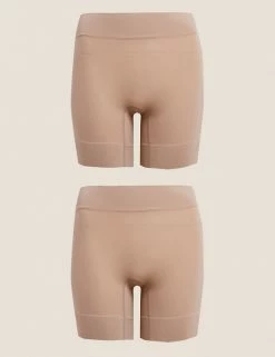 Best Pirce ⭐ M&S Collection Shapewear 2pk Anti-Chafe Shorts 🤩 -Women's Holiday Shop Sales SD 02 T32 1100 AC X EC 0