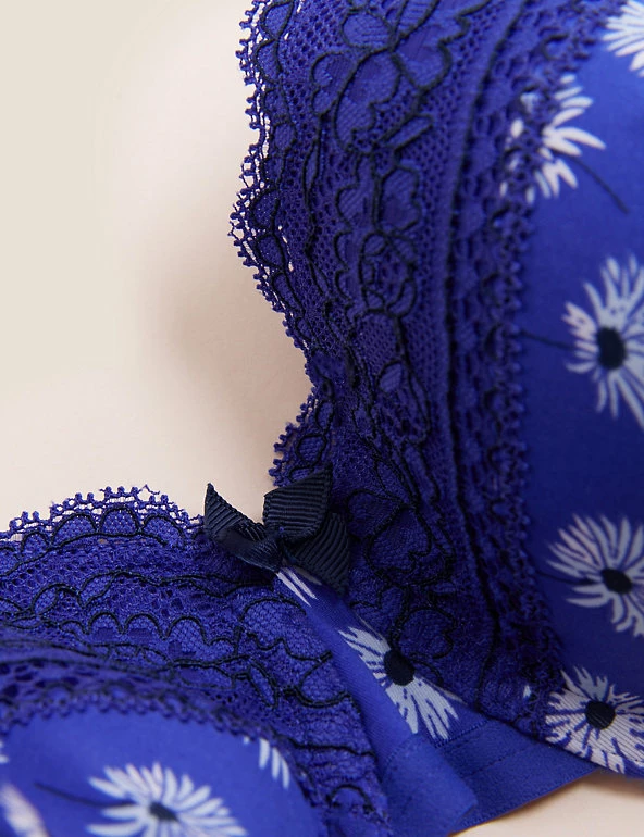 Cheapest 🌟 M&S Collection Lingerie Printed Lace Trim Wired Full Cup Bra A-E 🔥 2 Cheapest 🌟 M&S Collection Lingerie Printed Lace Trim Wired Full Cup Bra A-E 🔥 - Image 2