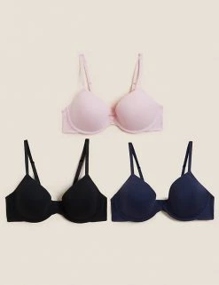 Brand new 🔔 M&S Collection 3pk Wired Plunge T-Shirt Bras A-E 🧨 -Women's Holiday Shop Sales SD 02 T33 0308 D6 X EC 0