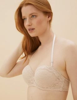 Hot Sale 💯 M&S Collection Bras Lace Padded Bandeau Strapless Bra A-E ⌛ -Women's Holiday Shop Sales SD 02 T33 2959A AX X EC 4