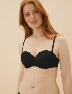 Hot Sale 💯 M&S Collection Bras Lace Padded Bandeau Strapless Bra A-E ⌛