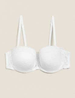 Hot Sale 💯 M&S Collection Bras Lace Padded Bandeau Strapless Bra A-E ⌛ -Women's Holiday Shop Sales SD 02 T33 2959A Z0 X EC 90