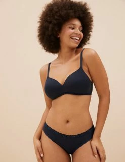 Cheap 🛒 M&S Collection Bras 3pk Non Wired Full Cup T-Shirt Bra A-E 💯 -Women's Holiday Shop Sales SD 02 T33 3006P F4 X EC 4