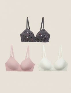 Cheap 🛒 M&S Collection Bras 3pk Non Wired Full Cup T-Shirt Bra A-E 💯