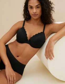 Discount ๐ M&S Collection Bras Lace Padded Plunge Wired Bra A-E ๐คฉ