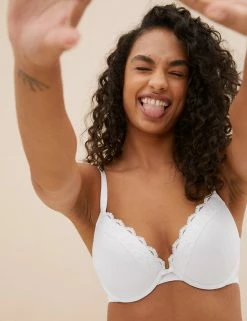 Discount 👏 M&S Collection Bras Lace Padded Plunge Wired Bra A-E 🤩 -Women's Holiday Shop Sales SD 02 T33 8712 Z0 X EC 1