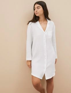 Cheap ⭐ M&S Collection Nightdresses Pure Cotton Muslin Rever Nightshirt ⭐ 7 Cheap ⭐ M&S Collection Nightdresses Pure Cotton Muslin Rever Nightshirt ⭐ -Women's Holiday Shop Sales SD 02 T37 3173M Z0 X EC 1