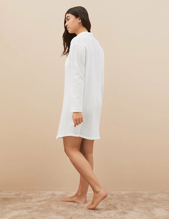 Cheap ⭐ M&S Collection Nightdresses Pure Cotton Muslin Rever Nightshirt ⭐ 5 Cheap ⭐ M&S Collection Nightdresses Pure Cotton Muslin Rever Nightshirt ⭐ - Image 5