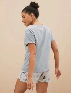 Best Pirce 🔥 M&S Collection Pyjamas Cotton Rich Cat Print Short Pyjama Set ❤️ -Women's Holiday Shop Sales SD 02 T37 4478F T4 X EC 4