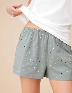 Best Pirce 🔔 M&S Collection Pyjamas Pure Cotton Spot Shortie Pyjama Set 🛒 -Women's Holiday Shop Sales SD 02 T37 4479F J4 X EC 3