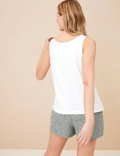 Best Pirce 🔔 M&S Collection Pyjamas Pure Cotton Spot Shortie Pyjama Set 🛒 -Women's Holiday Shop Sales SD 02 T37 4479F J4 X EC 4