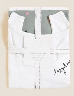 Best Pirce 🔔 M&S Collection Pyjamas Pure Cotton Spot Shortie Pyjama Set 🛒 -Women's Holiday Shop Sales SD 02 T37 4479F J4 X EC 6