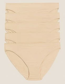 Women's Holiday Shop Sales 20 Promo ✨ M&S Collection 5pk No VPL Microfibre High Leg Knickers 🥰